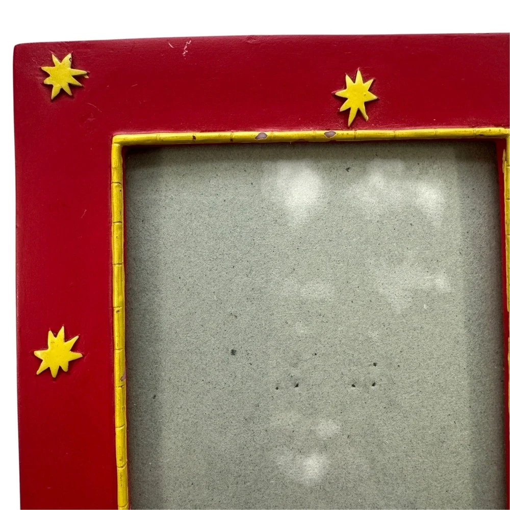 Christmas Tree Star Red Picture Frame Set of 2 4x6 Festive Holiday Decor Vintage